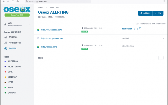 Notifications sur smartphone avec Oseox